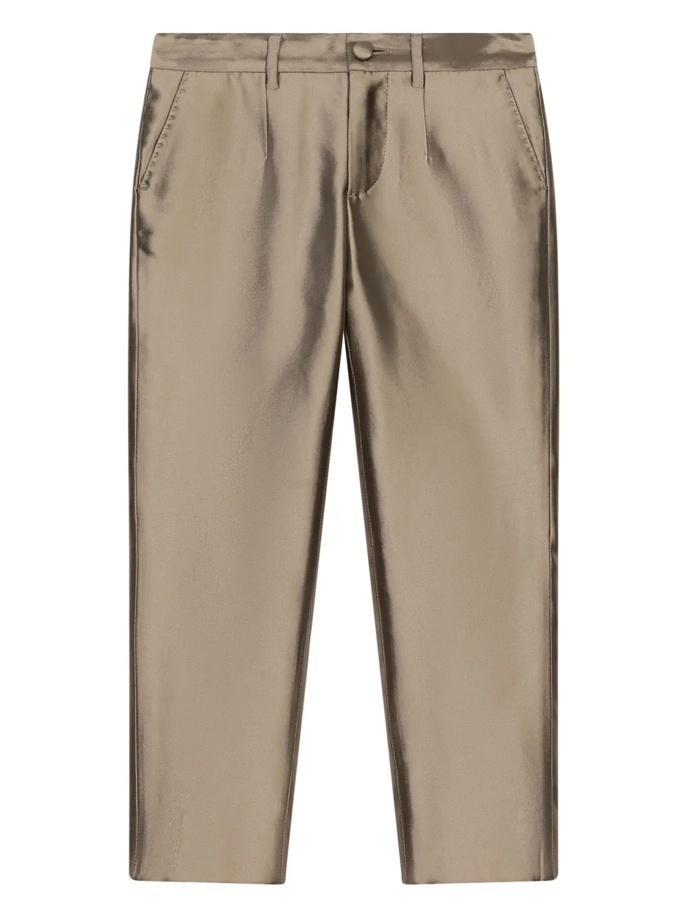 

Шелковые брюки Classic Mikado строгого кроя Dolce & Gabbana Kids, золотой