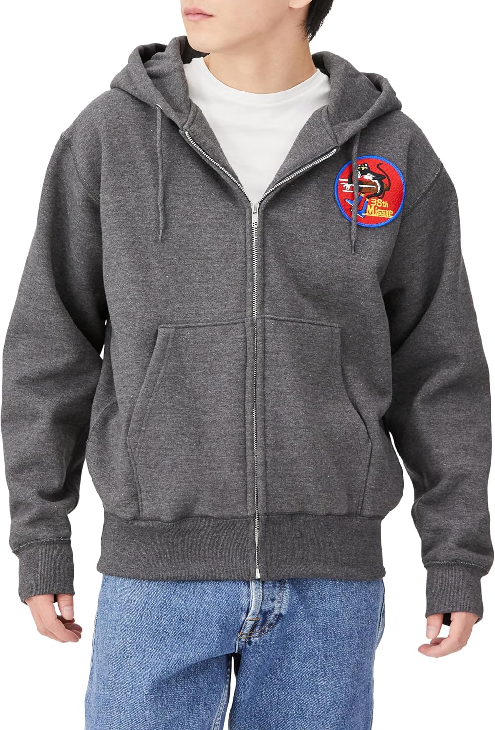 

Толстовка с капюшоном в стиле F, нашивка с гербом армии США, флисовая подкладка, толстовка на молнии, цвет угольно-серый F-Style