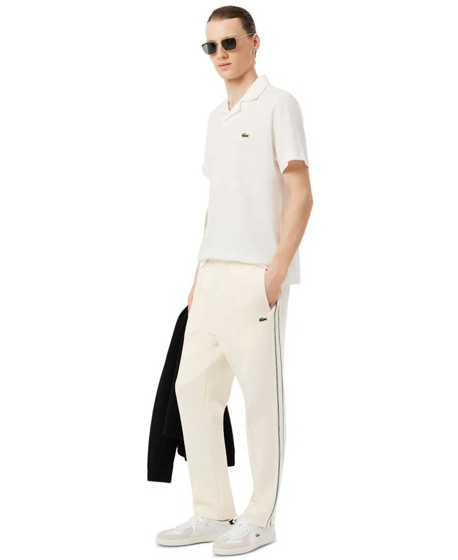 Мужские спортивные брюки прямого кроя с карманами на молнии Lacoste, Cream — фото 2