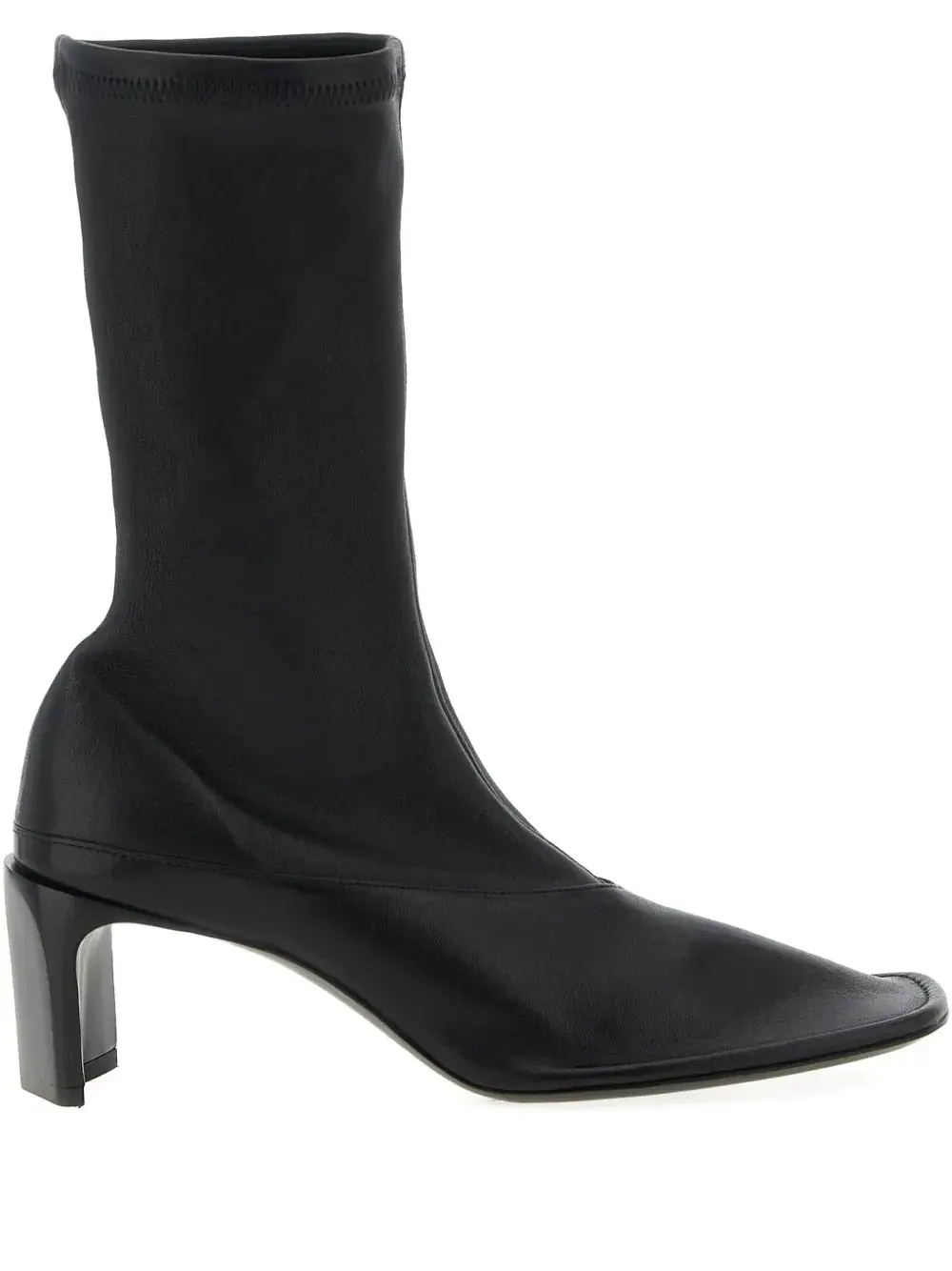 65-мм кожаные ботинки JIL SANDER, черный