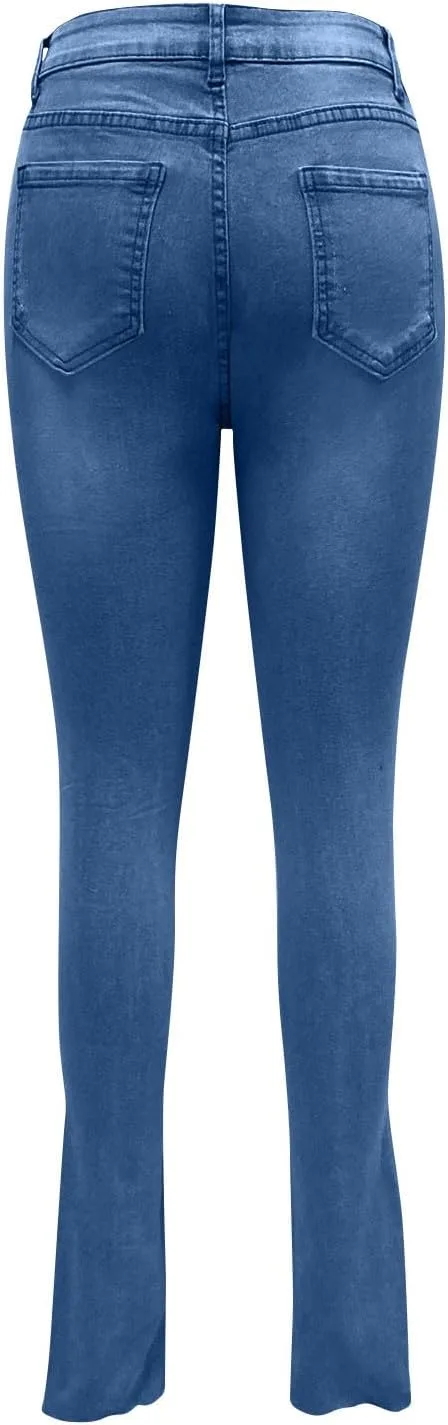 Сексуальные джинсы для женщин Low Waisted Skinny Bootcut с потертостями — фото 3