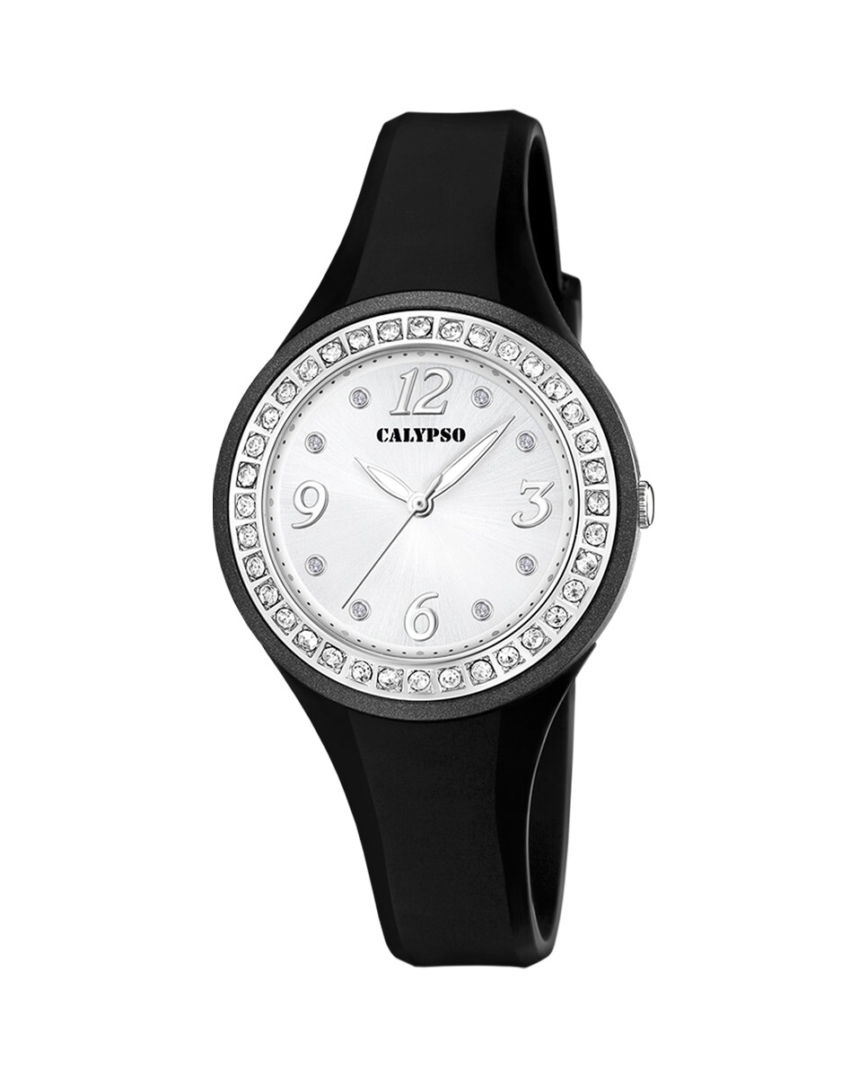 

K5567/F Модные женские часы из черного каучука Calypso, черный