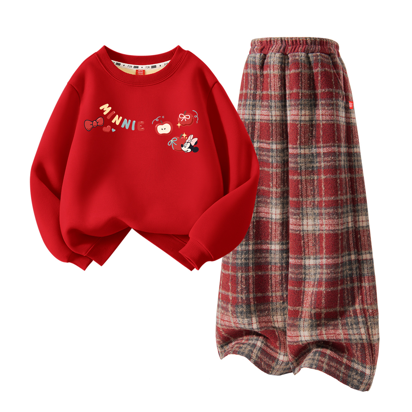 

Детский танский костюм Disney, [thickened and fleece-lined]apple annie_upper красный+solid color красный plaid