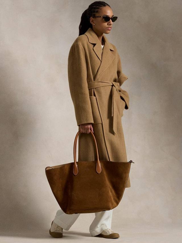 

Шерстяное ярусное пальто Ralph Lauren, цвет Camel Melange