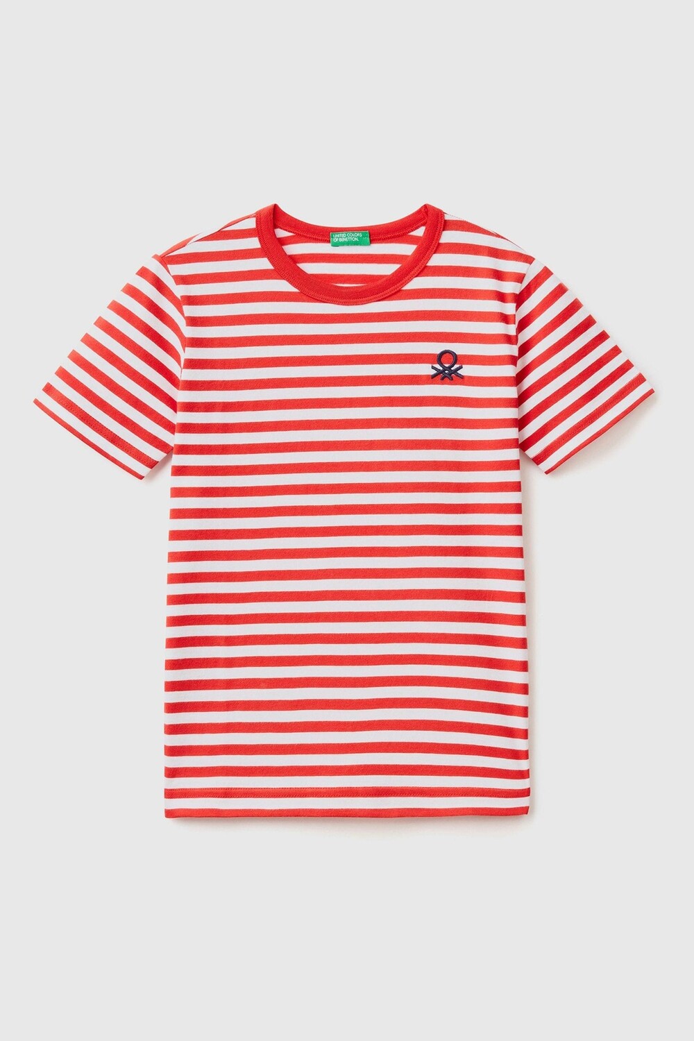 

Полосатая футболка с логотипом Benetton, красный