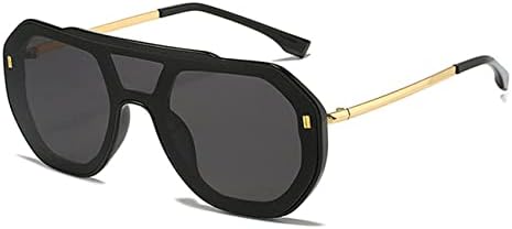 

Солнцезащитные очки Polygon для женщин, ретро-очки с заклепками и градиентными линзами, солнцезащитные очки Polygon для мужчин, цельные солнцезащитные очки MTZJH, Black Grey