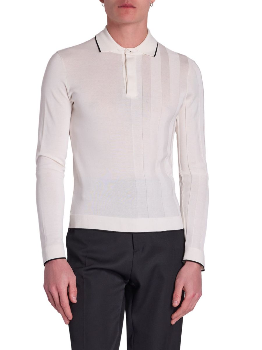 

Трикотажная рубашка-поло с длинным рукавом Jacquemus, белый