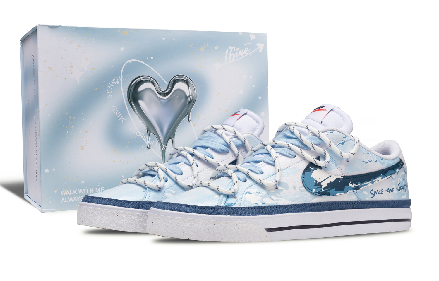 

Легкие низкие скейтерские кроссовки Court Legacy Wave Island Summer Sky с противоскользящей и износостойкой подошвой мужские Nike, белый