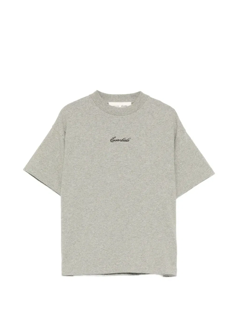 Футболка с вышитым логотипом и круглым вырезом Fear of God Essentials Kids, серый