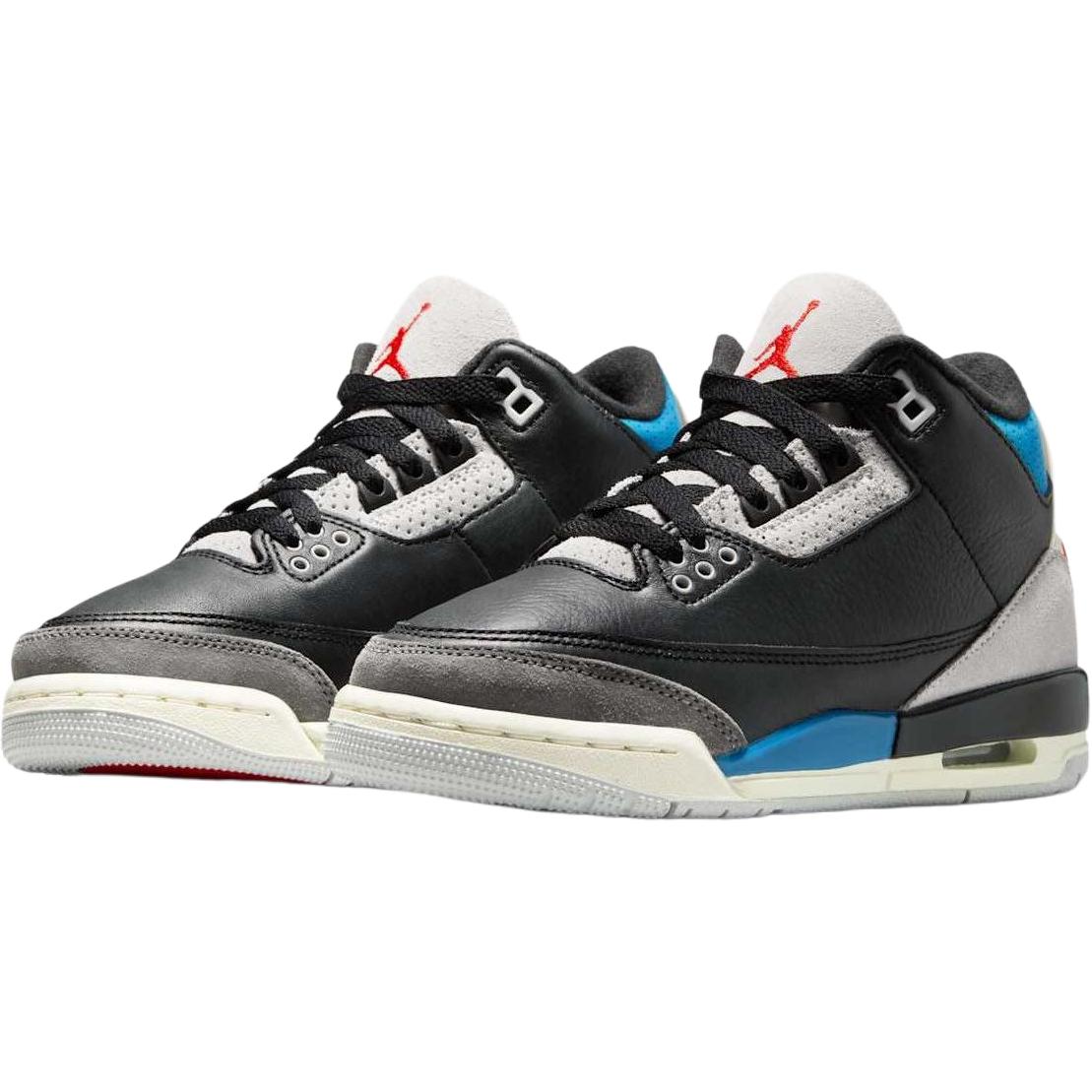 Jordan Air 3 нескользящие износостойкие мид-топ детские баскетбольные кроссовки black gray — фото 4