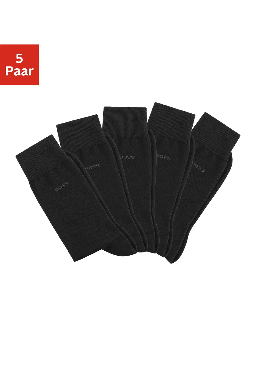 

Носки BOSS "5P Uni Color CC" (5 пар), классического однотонного цвета, черный