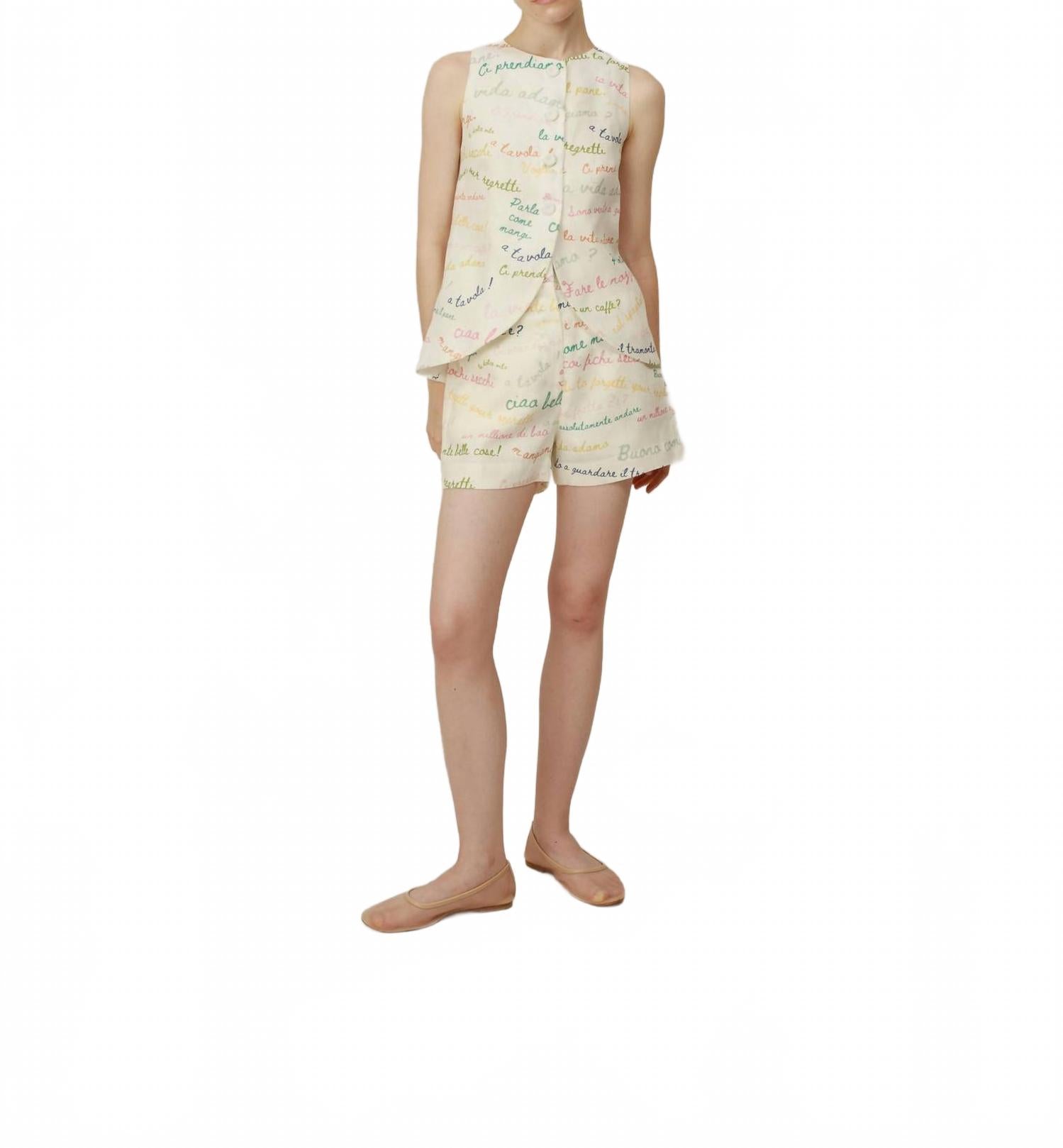 

Рина Мид завышенные шорты в цвете айвори Project Adamo, слоновая кость