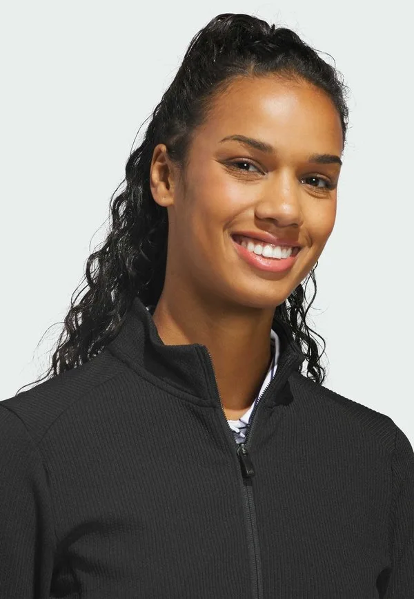 Куртка-Бомбер с текстурой, закрывающейся на молнию, для тренировок Adidas Golf, Black — фото 3