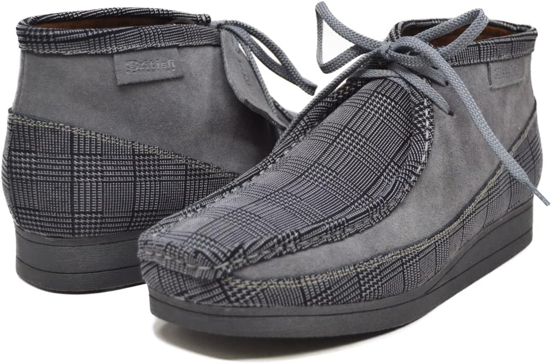 

Мужские кожаные и замшевые ботинки на шнуровке 12 British Collection, серый