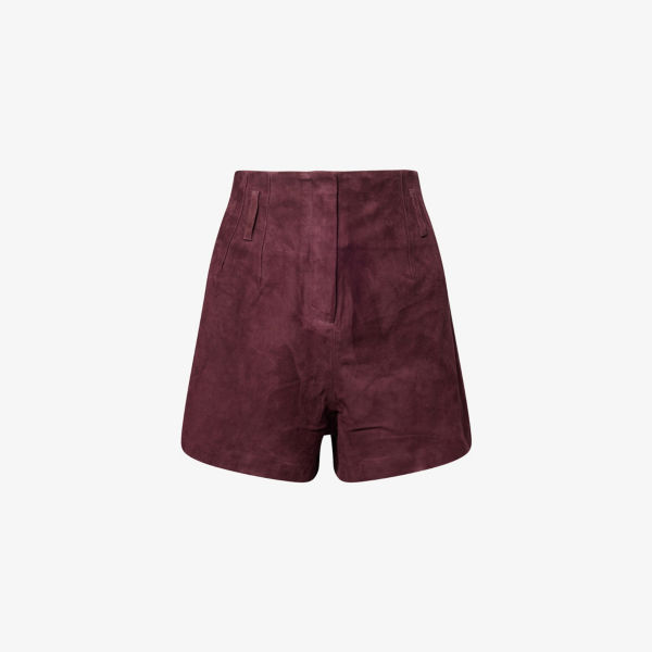 

Шорты укороченные замшевые The Frankie Shop, бордовый