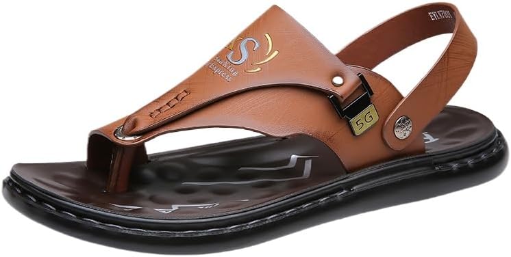 

Летние стильные мужские сандалии HCHCTRY, плоская подошва, летние повседневные сандалии для улицы, тапочки, для пляжного отдыха, отлично подходят для вождения и прогулок, темно-коричневый