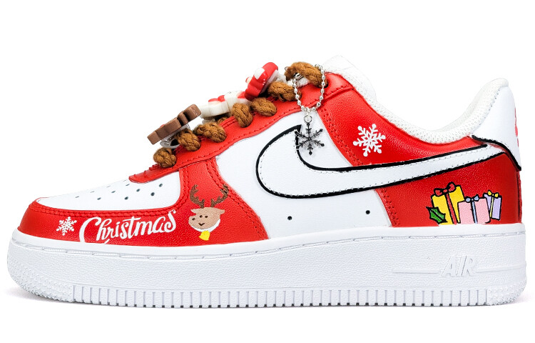 

Кроссовки Nike Air Force 1 Skateboard Shoes Women's Low-Top Red/White/Brown/Black