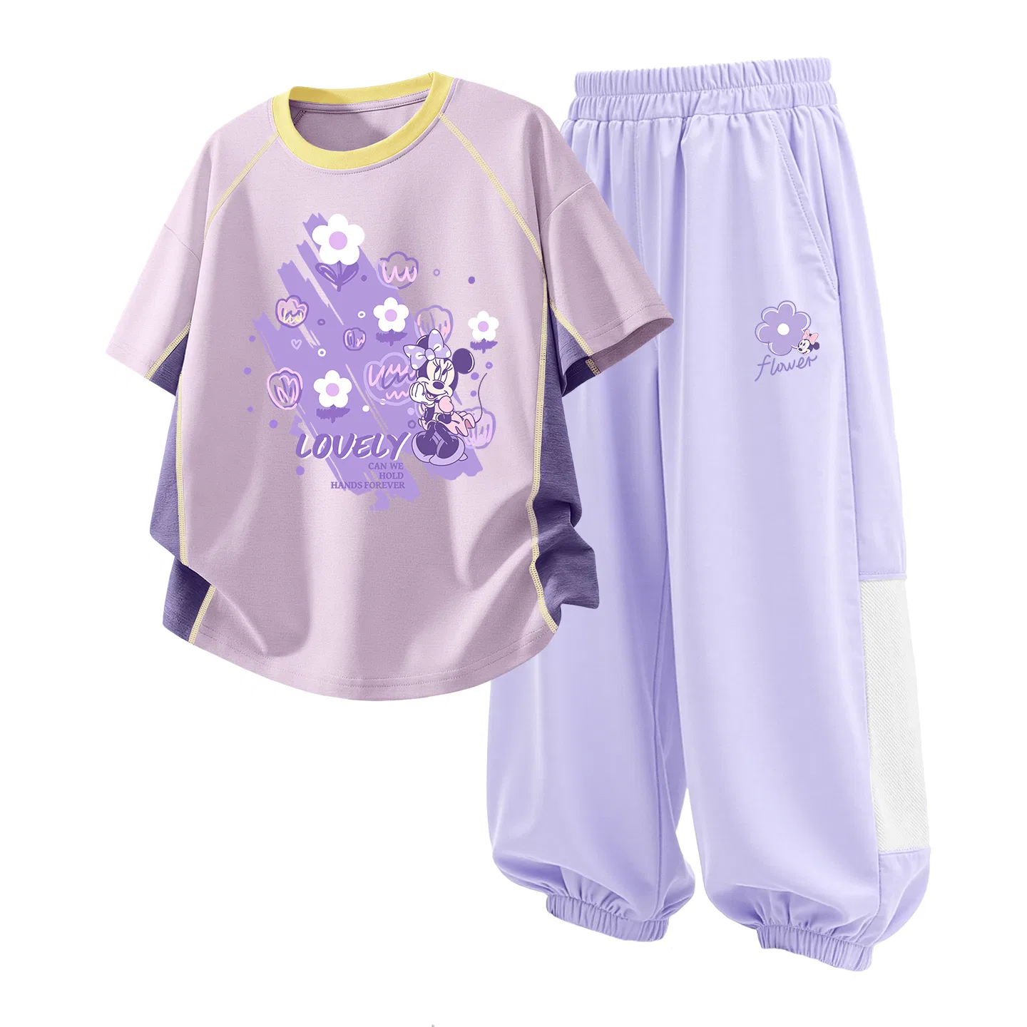 Детский спортивный костюм Casual Sportswear 2 Piece Set Disney, Di Chao Flower Green+Dilan Nanni Kalo Purple — фото 4