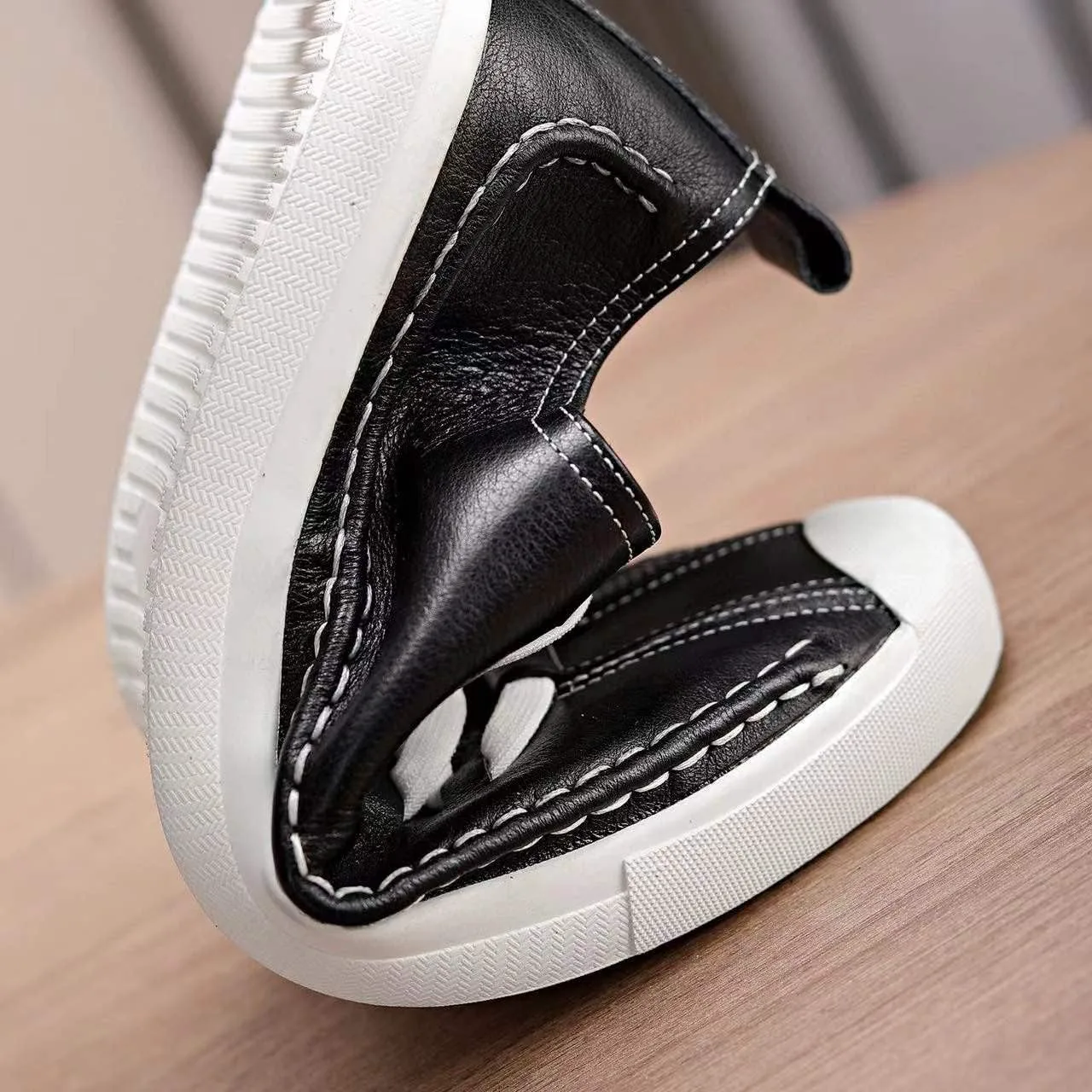 

Мужские слипоны Классические легкие кроссовки из натуральной коровьей кожи Повседневная обувь Mengchengying, белый