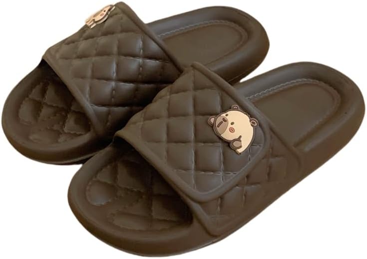 

Милые тапочки с капибарой для женщин и мужчин, шлепанцы-подушки, душевые тапочки, удобные летние шлепанцы Xunbai, коричневый