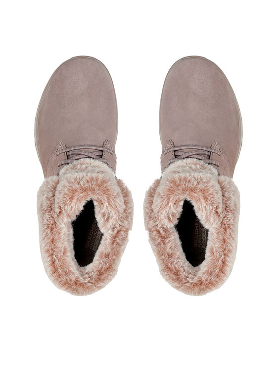 Ботинки женские Skechers On-The-Go Joy Plush Dreams замшевые с меховой опушкой, розовый — фото 4