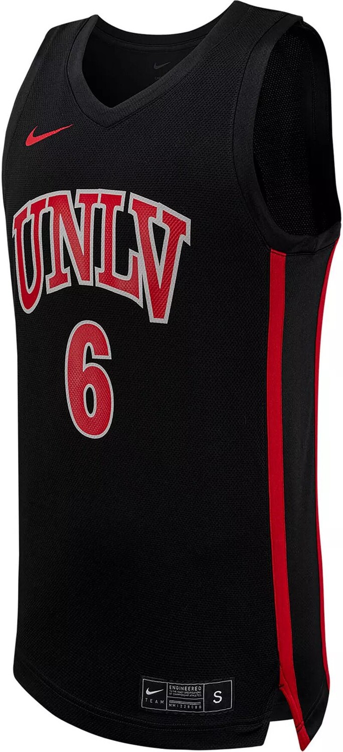Мужская баскетбольная майка Nike UNLV Rebels #6 черная реплика — фото 2