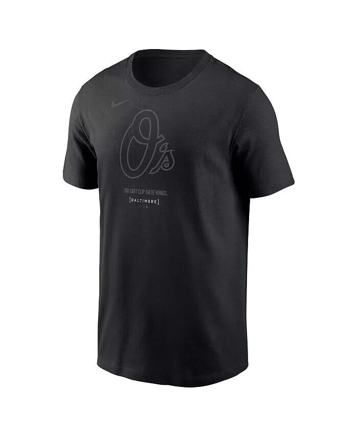 Мужская черная футболка с большим логотипом Baltimore Orioles City Connect Nike, черный — фото 3
