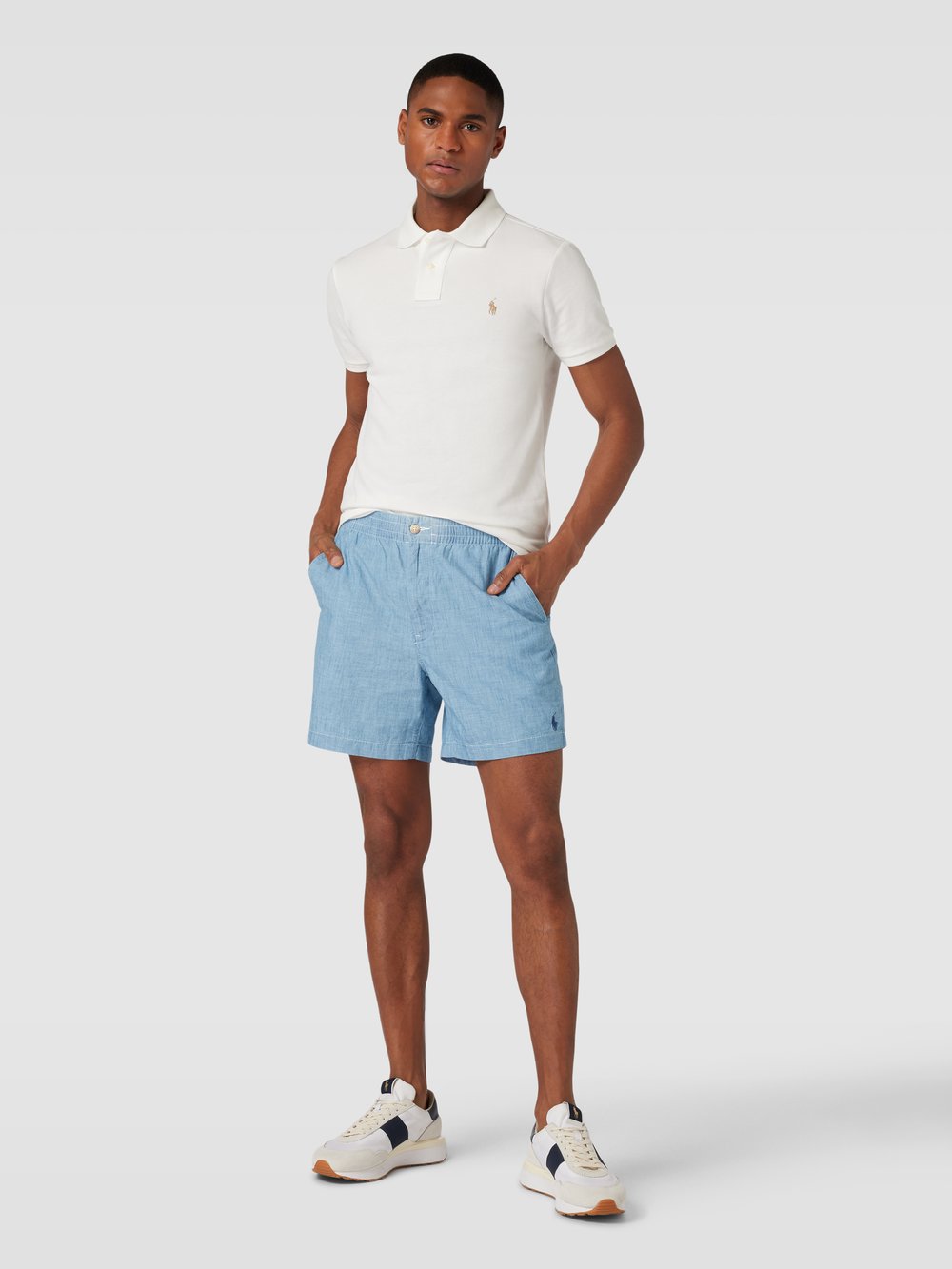 

Шорты с карманами и простым дизайном Polo Ralph Lauren, синий