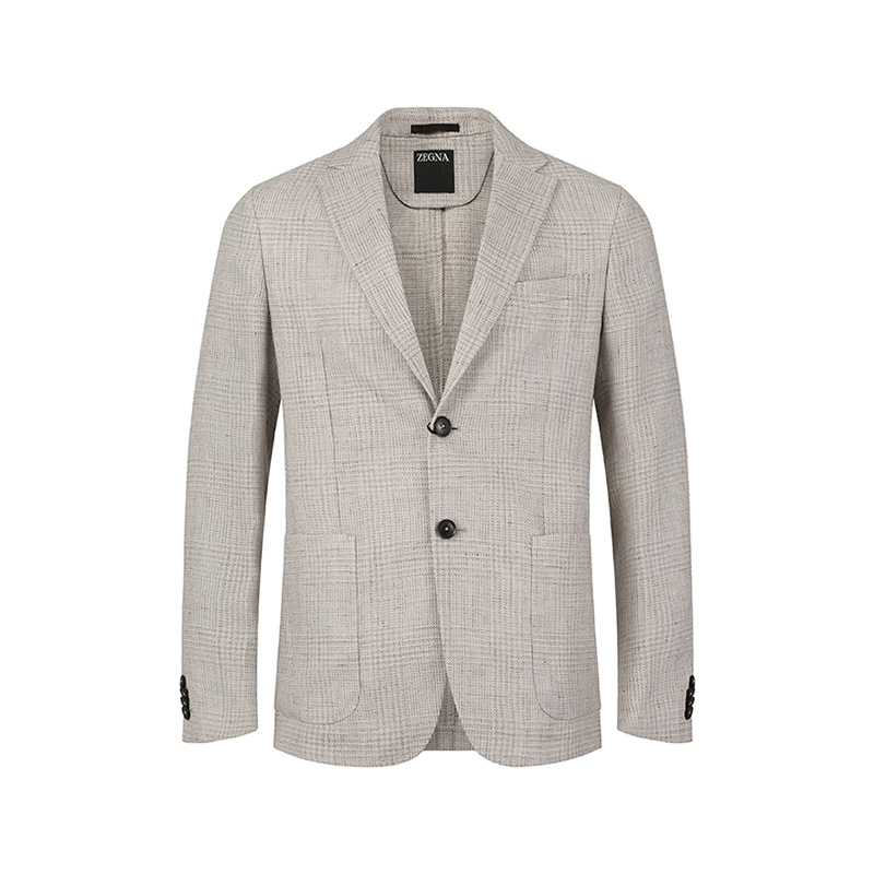 

Ermenegildo Zegna Зеджа однобортный блейзер, Beige Mixed Color