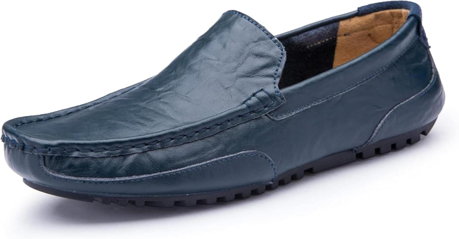 

Мужские лоферы OXCOWNIU, слипоны из синтетической кожи, повседневная обувь Drivinny, легкие туфли, мужской стиль, синий