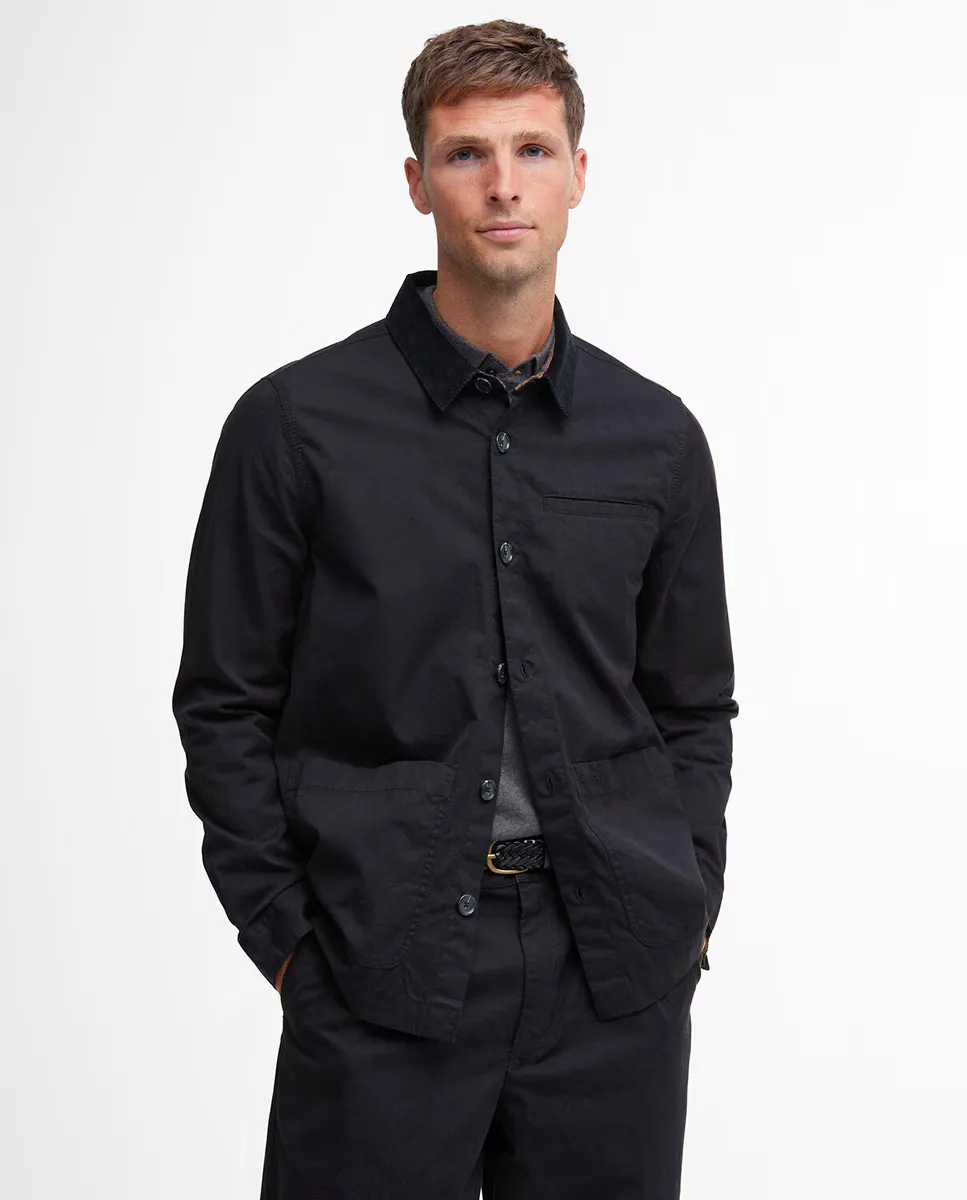 

Мужская рубашка с длинными рукавами и карманами Barbour, черный