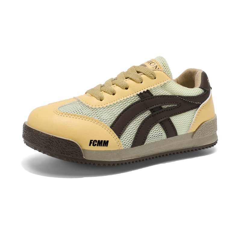 

Нескользящие и дышащие низкие детские кроссовки для повседневной носки FCMM, бежевый/синий/хаки