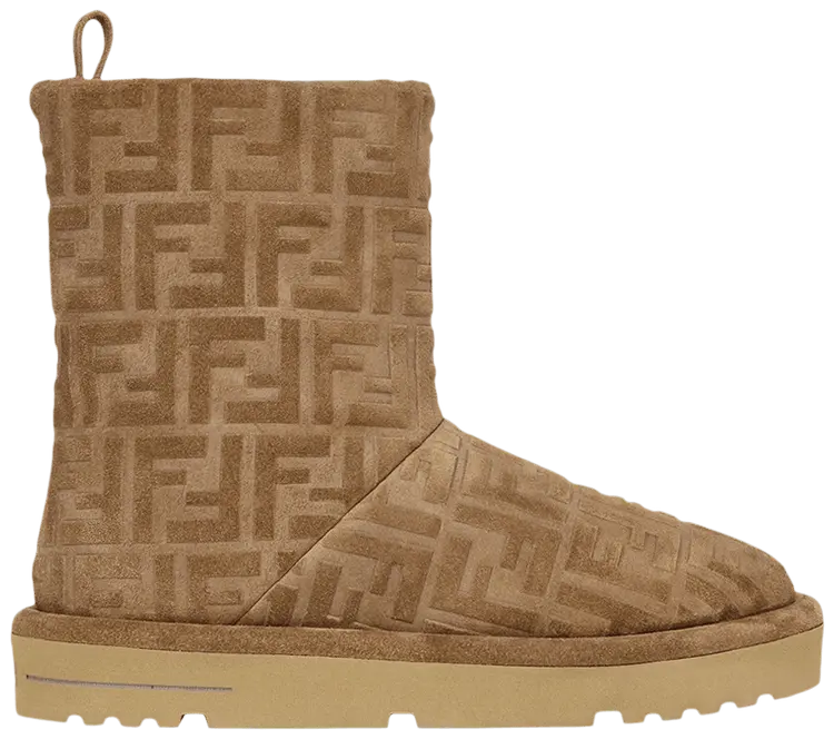 Ботинки Fendi Wmns Apres Chic Low Boot 'FF Embossed - Brown', коричневый