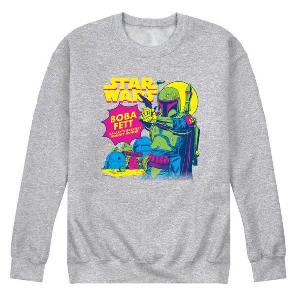 

Мужская флисовая толстовка boba fett pop art crew Star Wars, серый