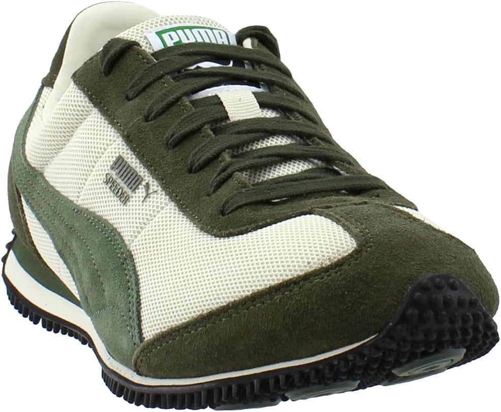 Мужские кроссовки PUMA Speeder с сеткой и шнуровкой, повседневные - зеленые, бело-слоновой кости — фото 2