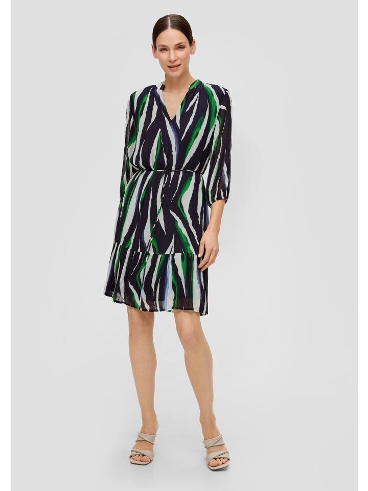 

Короткое платье s.Oliver BLACK LABEL Kleid kurz, цвет Blau-mehrfarbig