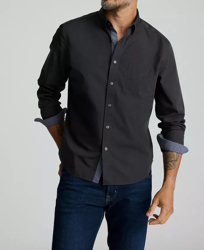 

Мужская рубашка Kaiser с пуговицами Slim Fit без складок Untuckit, черный