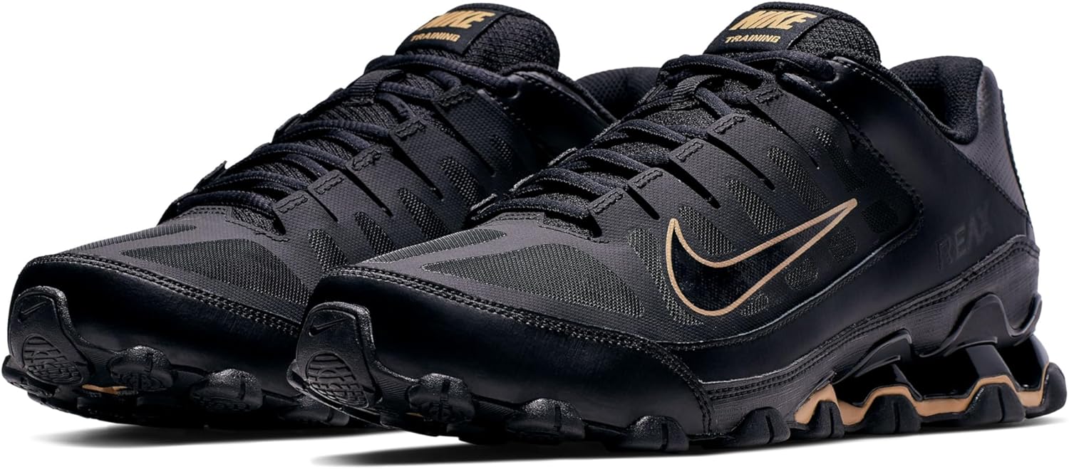 Мужские гимнастические кроссовки Nike Reax 8 Tr Mesh, Black Black Mtlc Gold Black 020 — фото 3