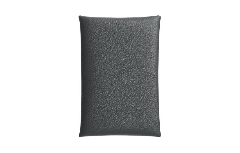 

HERMES Кардхолдер из телячьей кожи Calvi Evercolor женский пыльно-серый