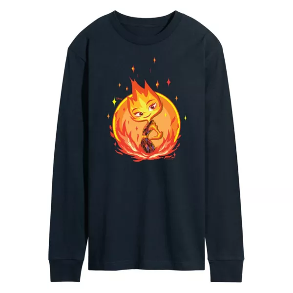

Мужская футболка Elemental Ember Badge с длинным рукавом Disney, синий