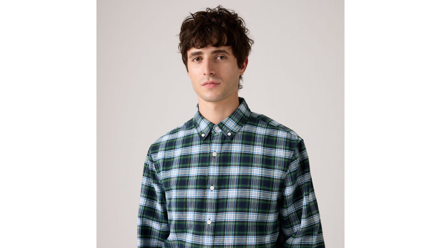 Аутентичная рубашка на пуговицах Levi's, Raffa Plaid Dark Green - Green — фото 4