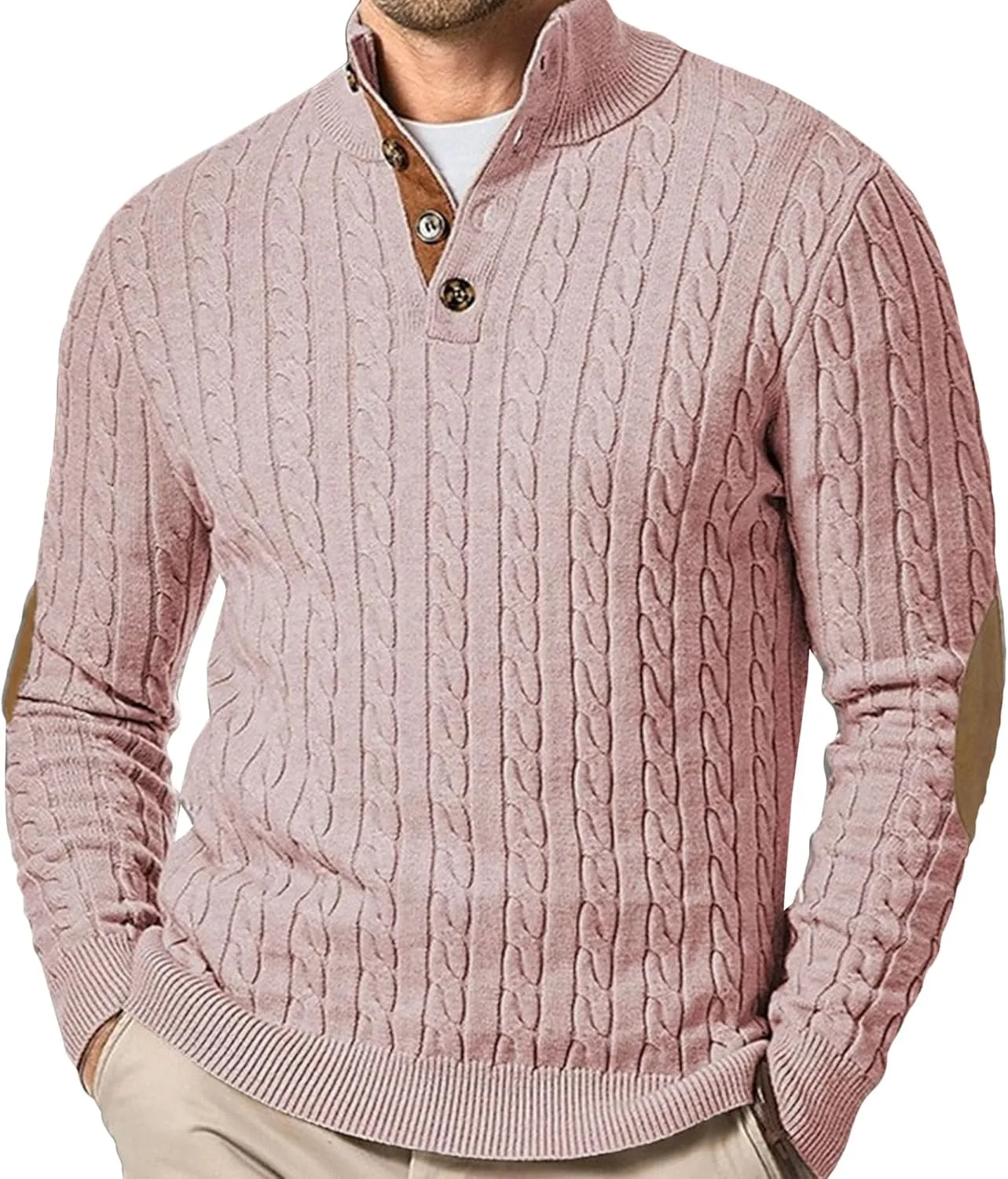 Мужской свитер с воротником Henry Collar, Slim Fit