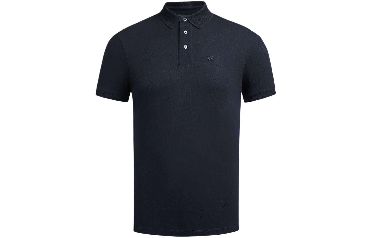 

Поло с вышитым логотипом EMPORIO ARMANI, темно-синий