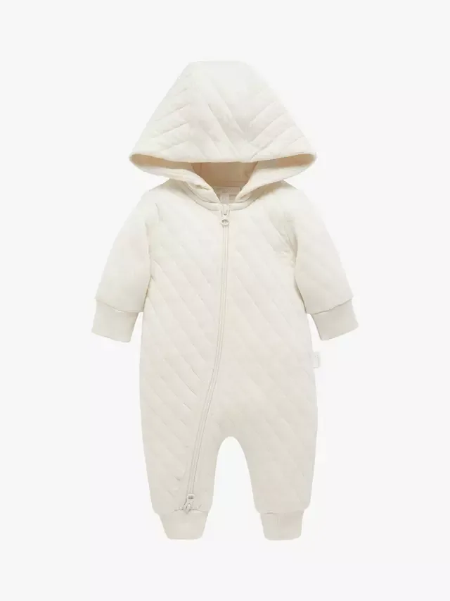 Детский стеганый комбинезон для коляски Baby Essentials, цвет пшеничный меланж Purebaby — фото 2