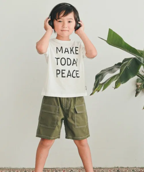 Детская футболка ZERO standerd MAKE TODAY PEACE белая — фото 4