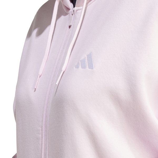 Толстовка с капюшоном на молнии Plus size essentials 3-stripes Adidas, Pink — фото 4