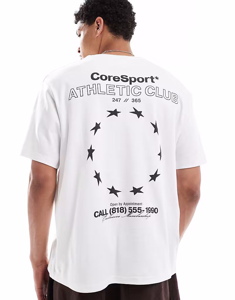 

Футболка Jack & Jones oversize с принтом на спине белого цвета