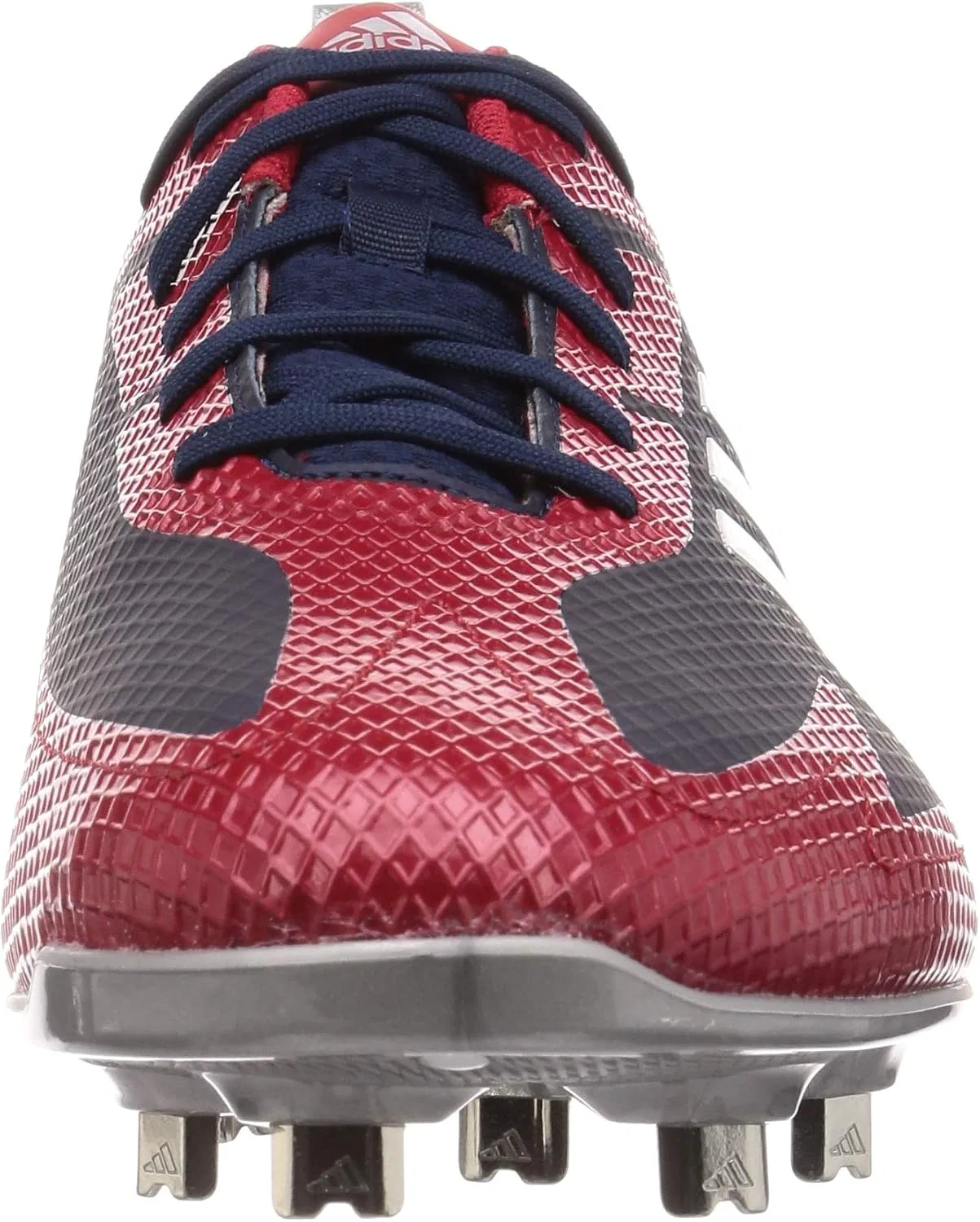 Бейсбольные кроссовки Adidas Adizero Stable Low с металлическими шипами, College Navy Silver Met Power Red — фото 2