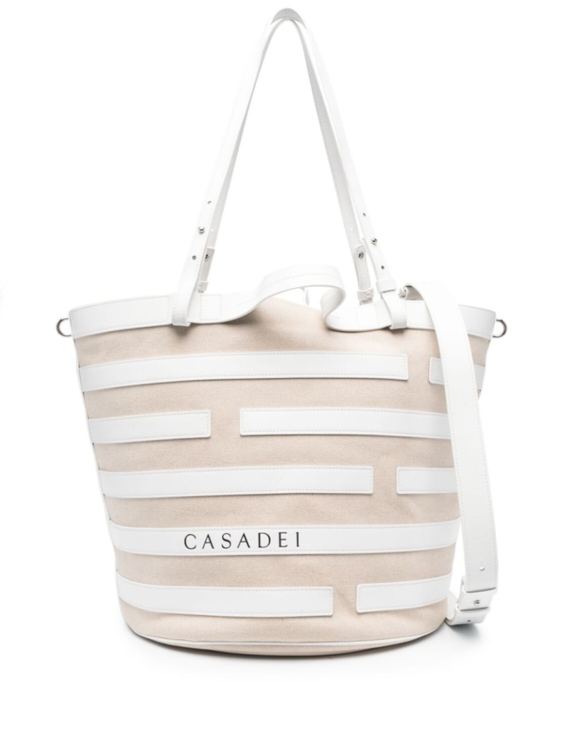 

Сумка-тоут в полоску Casadei, нейтральный цвет