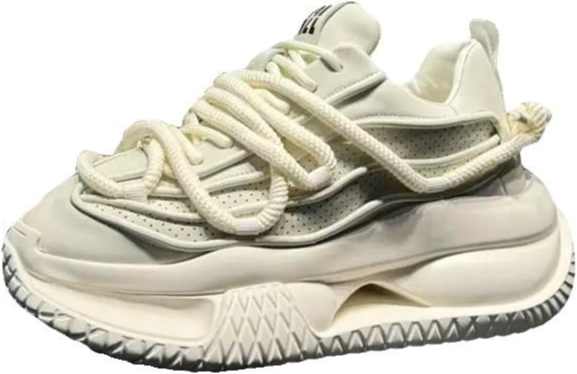 

Мужские кроссовки MACEFIL в стиле «трендовый папа», универсальные, удобные, модные, с толстой подошвой, против скольжения, белый